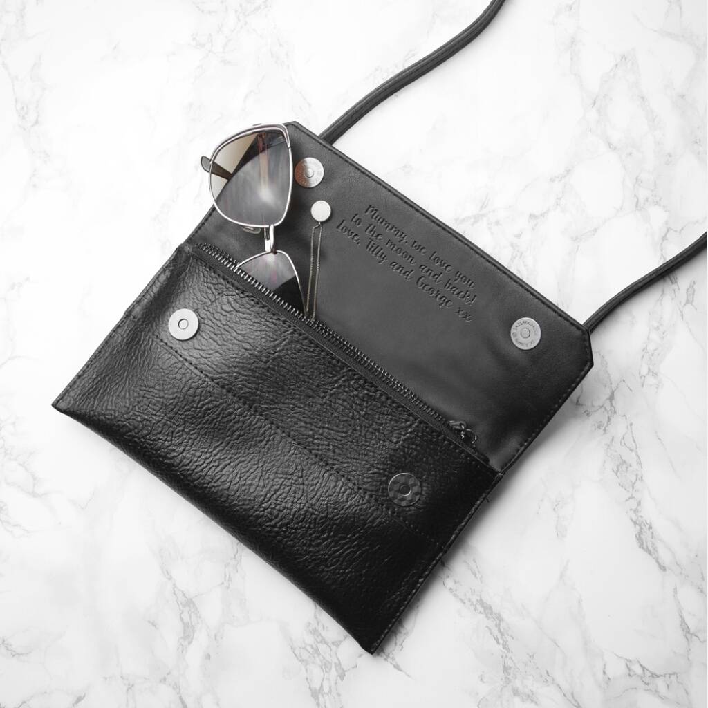 Personalised Leather Clutch Bag