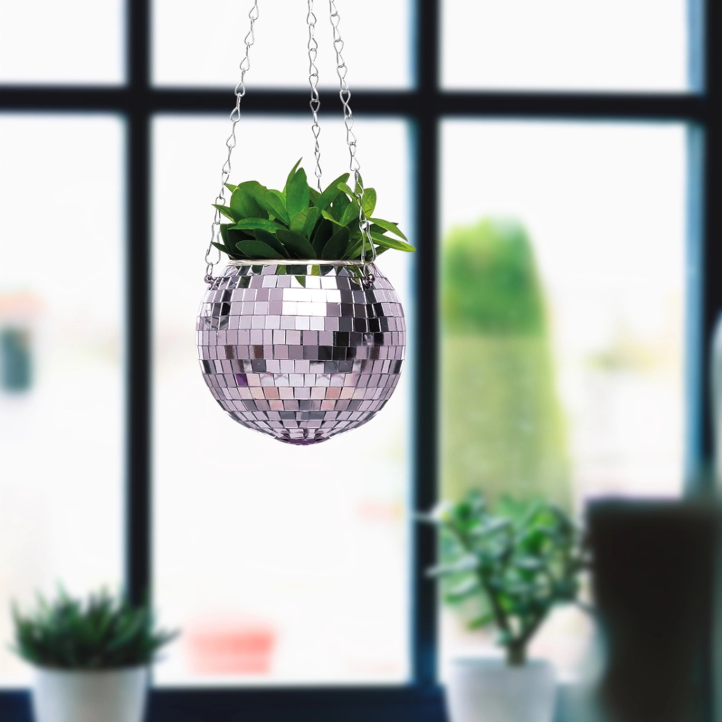 Disco Ball Hanging Planter - lifestyle shot