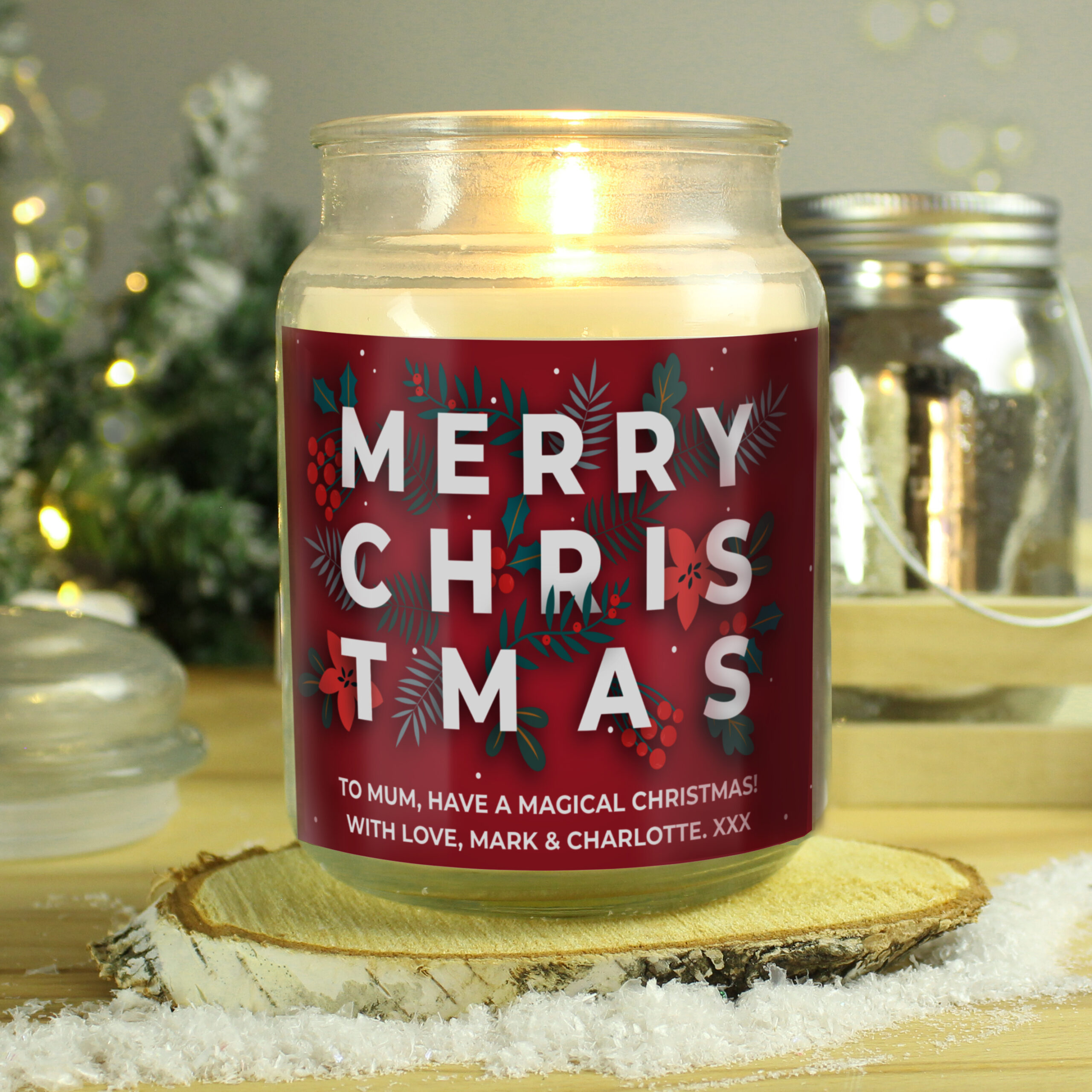 Personalised Christmas Candle - lifestyle shot
