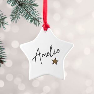 Personalised Christmas Star Decoration - main product image