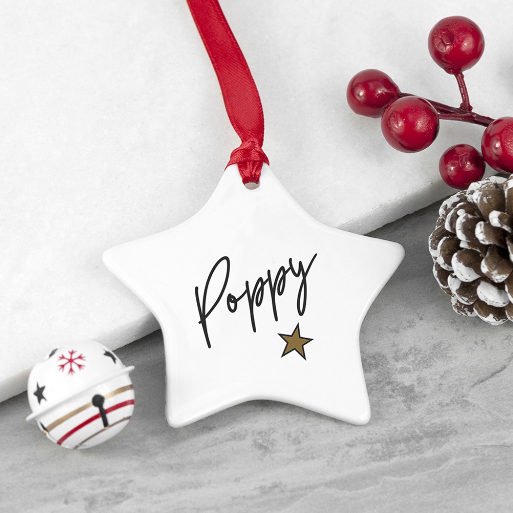 Personalised Christmas Star Decoration - lifestyle shot