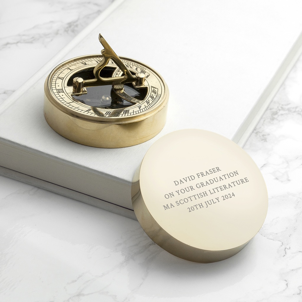 Personalised Graduation Brass Sundial Compass - main product image