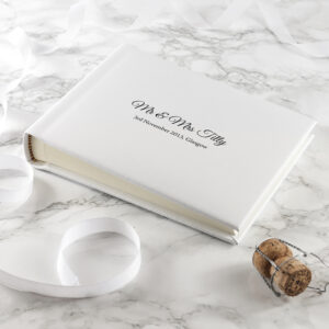 Personalised White Leather Wedding Photo Album - main product image