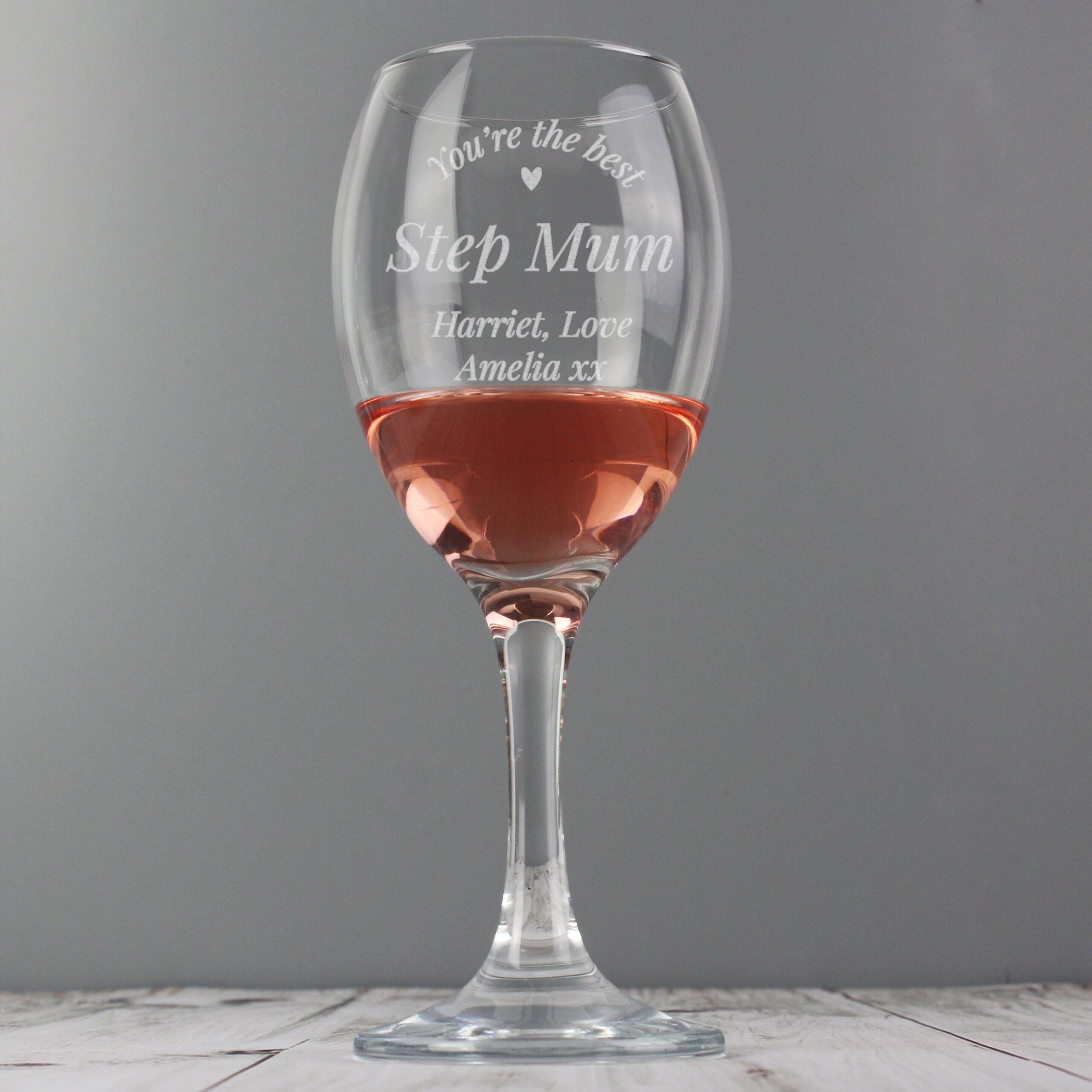 Personalised 'You Are The Best' Wine Glass - alternative angle