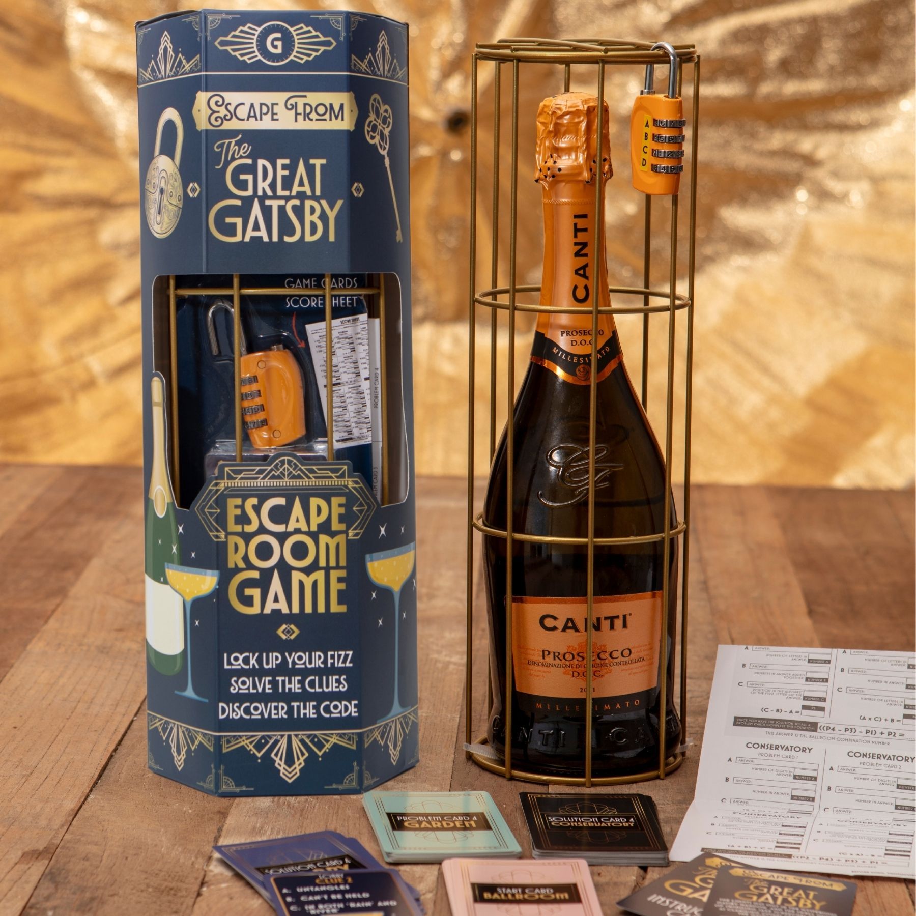 The Great Gatsby Champagne Escape Room Game - detail view