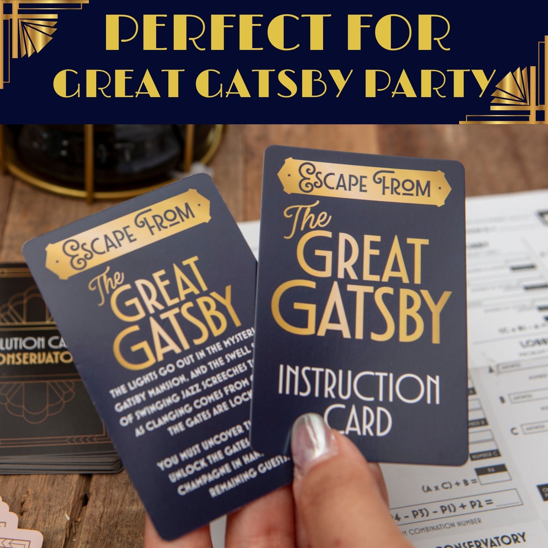 The Great Gatsby Champagne Escape Room Game - lifestyle shot
