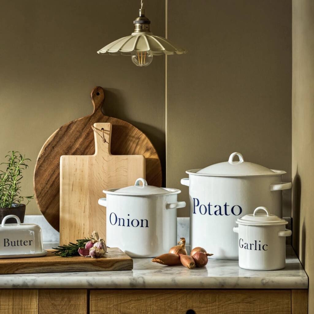 Enamel Potato Store - alternative angle