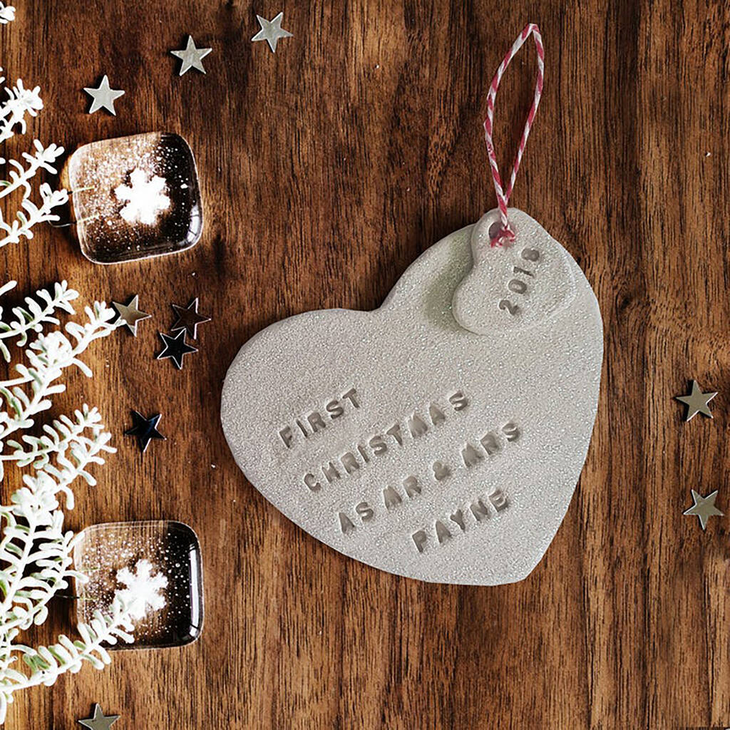 First Christmas As Mr And Mrs Christmas Decoration - detail view