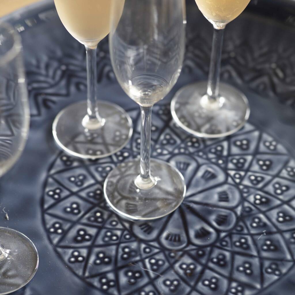 Floral And Geometric Serving Tray - detail view