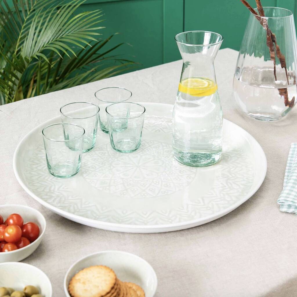 Floral And Geometric Serving Tray - alternative angle