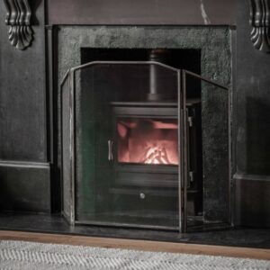 Folding Antique Pewter Firescreen - main product image