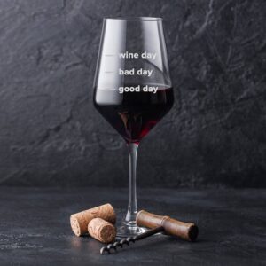 'Good Day, Bad Day, Wine Day' Glass - main product image