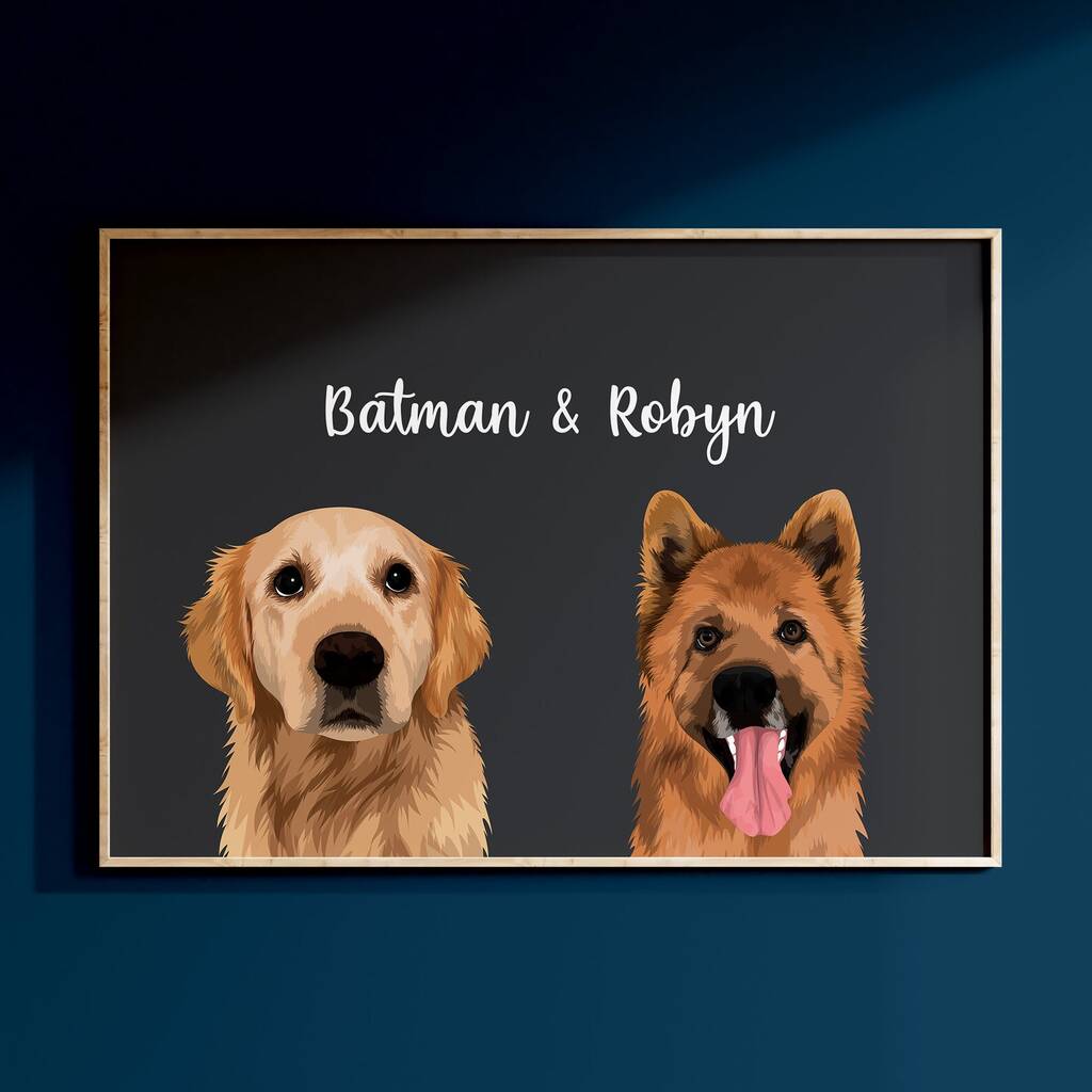 Hand Illustrated Pet Portrait - alternative angle