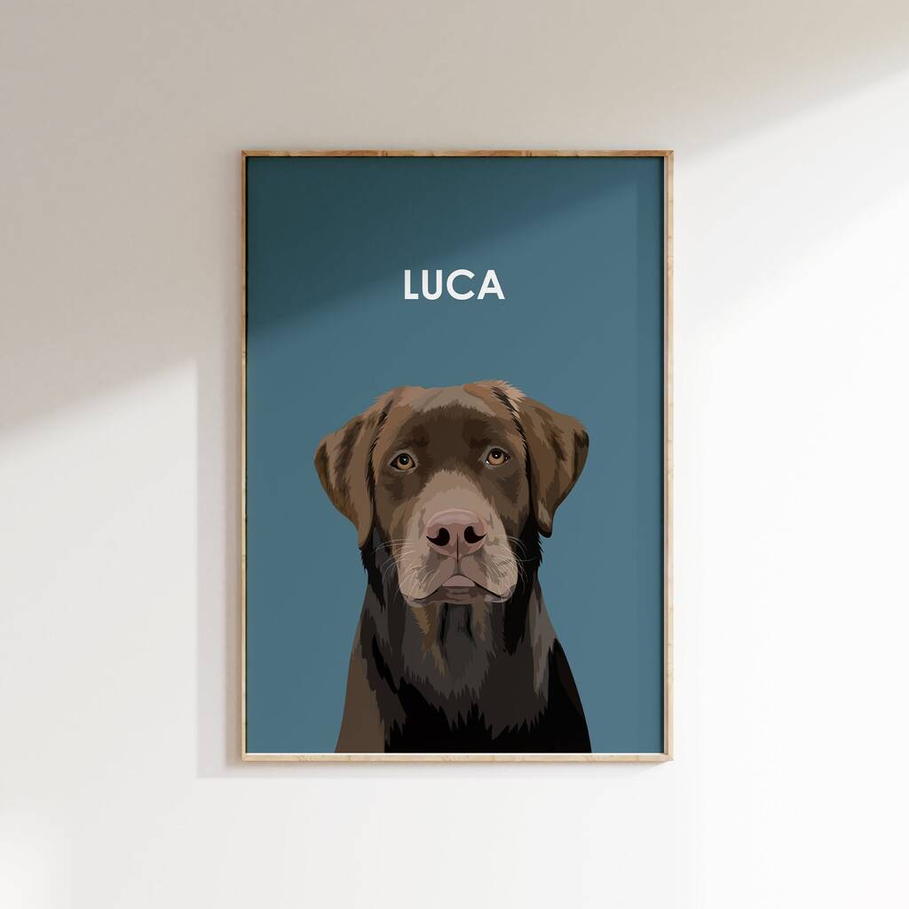 Hand Illustrated Pet Portrait - close-up detail