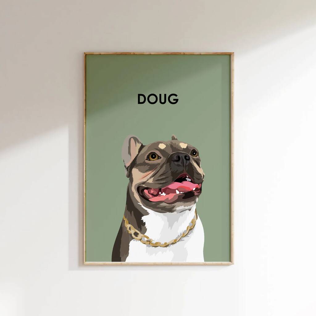 Hand Illustrated Pet Portrait - product in use