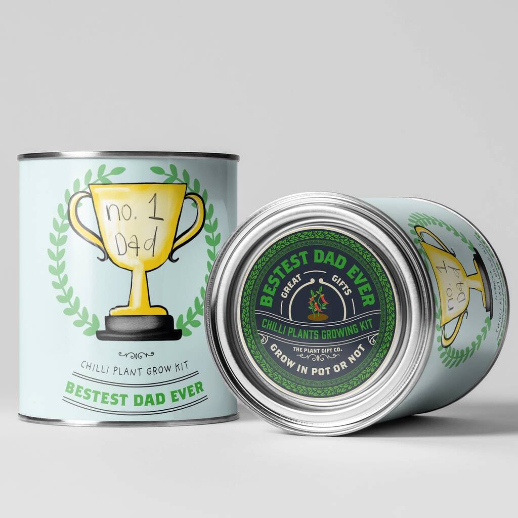 'Number One Dad' Eco Grow Your Own Chilli Plants Kit - detail view