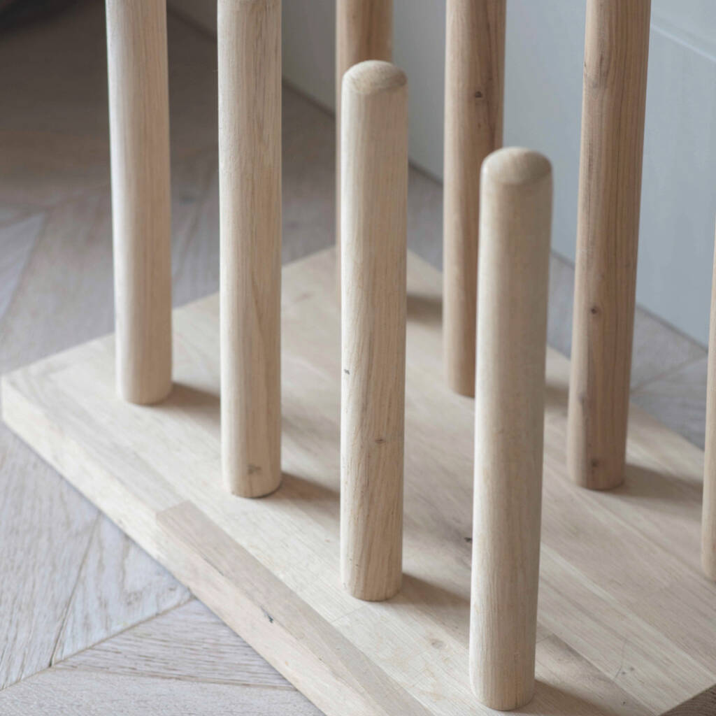 Oak Welly Stand - alternative angle