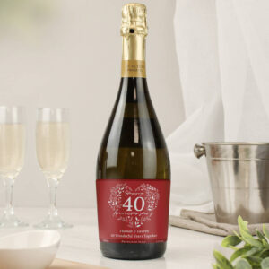 Personalised 40th Ruby Wedding Anniversary Prosecco - main product image