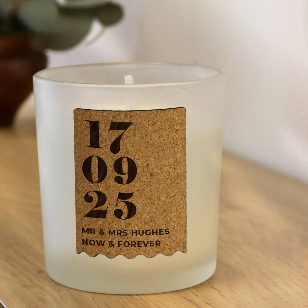Personalised Anniversary Cork Label Candle Jar - main product image