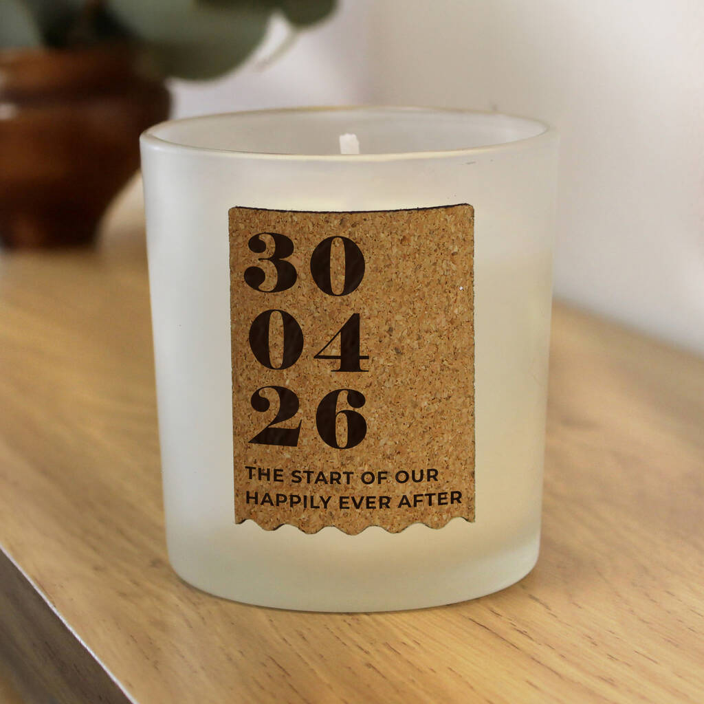 Personalised Anniversary Cork Label Candle Jar - lifestyle shot