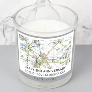 Personalised Anniversary Map Candle - main product image