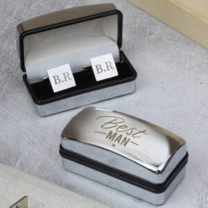 Personalised Best Man Wedding Cufflinks And Box Set - main product image