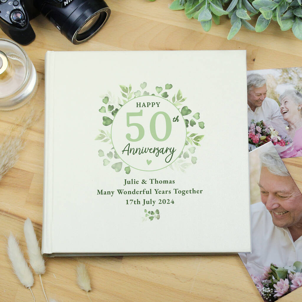 Personalised Botanical Anniversary Photo Album - alternative angle
