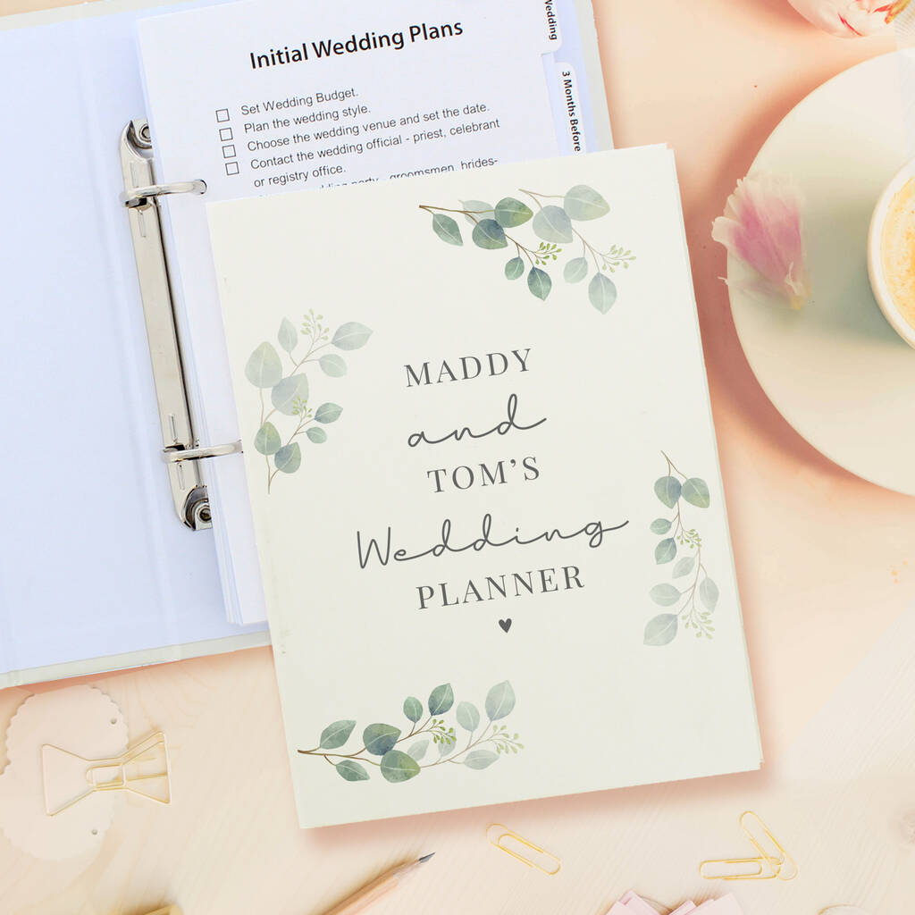 Personalised Botanical Wedding Planner - alternative angle