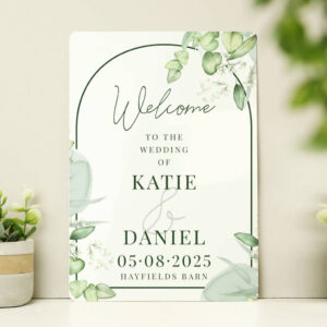Personalised Botanical Wedding Sign - main product image