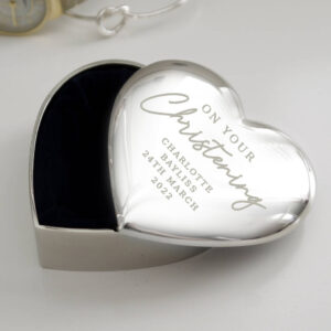 Personalised Christening Heart Trinket Box - main product image