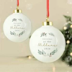 Personalised Christmas Foliage Bauble - main product image