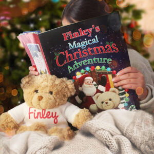 Personalised Christmas Story Book And Teddy Bear - main product image