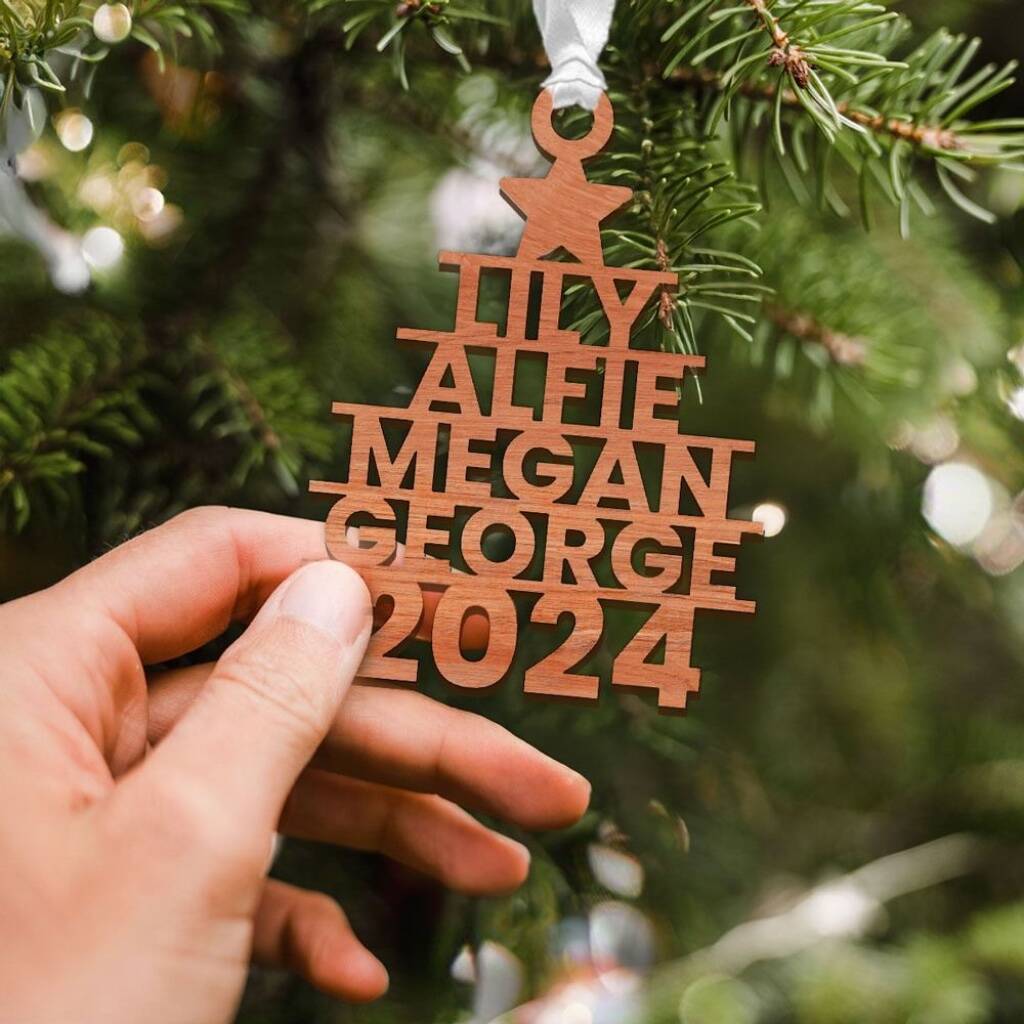 Personalised Christmas Tree Names Decoration - main product image