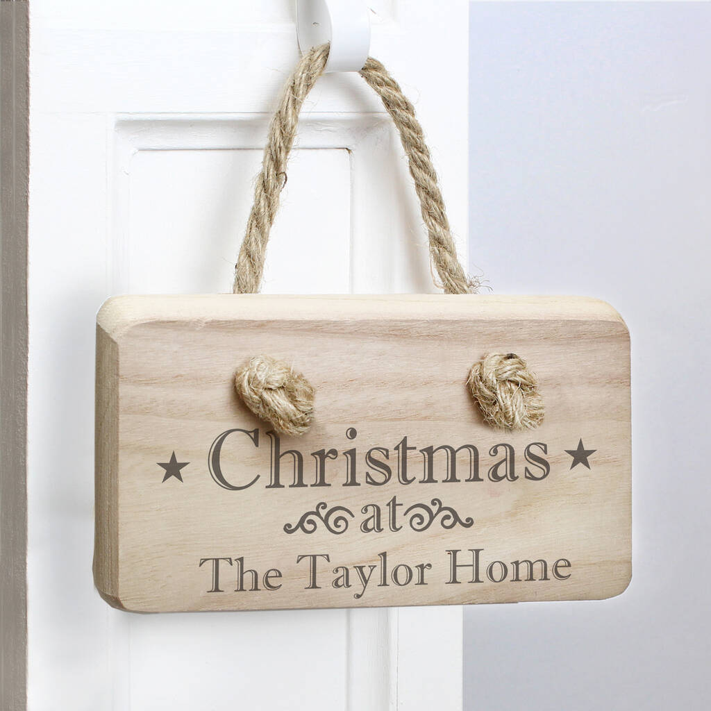 Personalised Christmas Wooden Sign - main product image