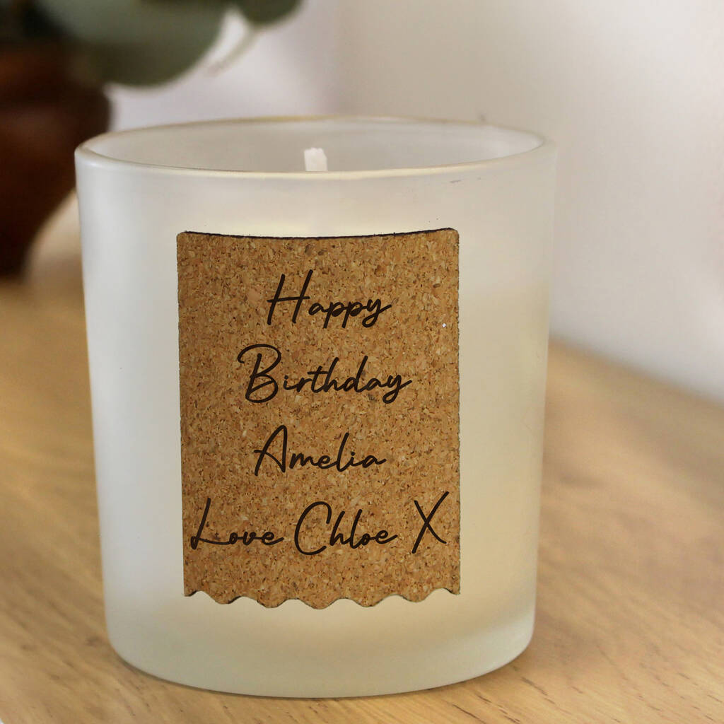 Personalised Cork Label Candle Jar - main product image