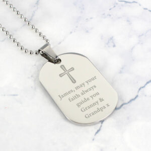 Personalised Cross Dog Tag Necklace - main product image