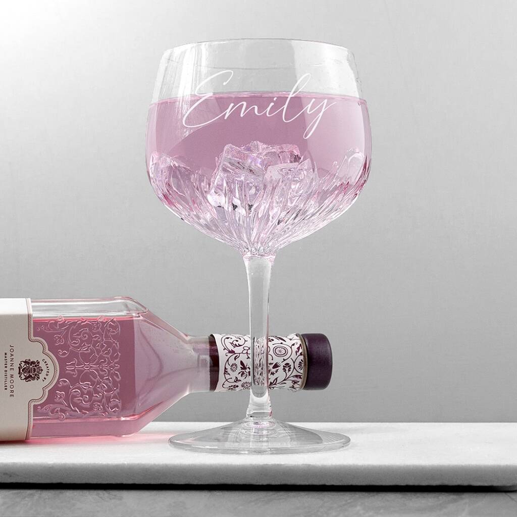 Personalised Crystal Gin Goblet - detail view