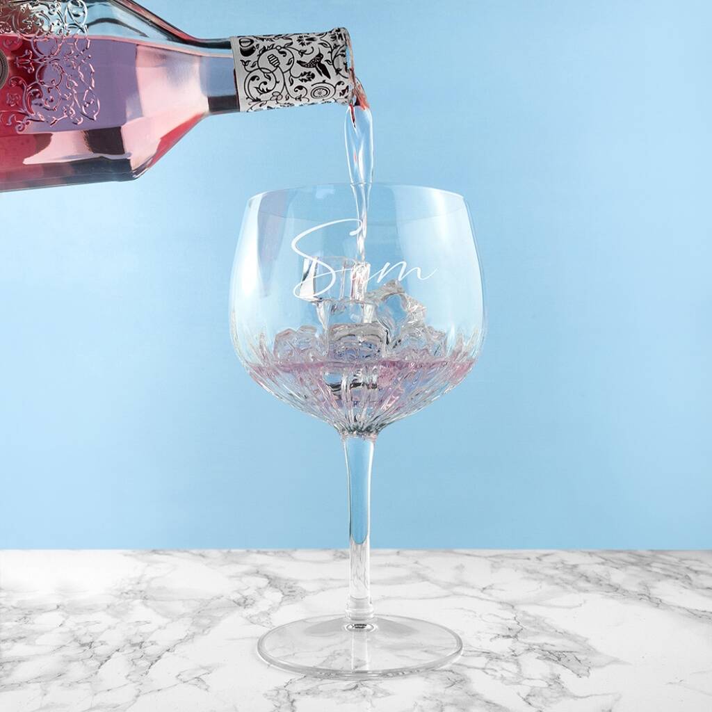 Personalised Crystal Gin Goblet - alternative angle