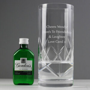 Personalised Cut Crystal Glass And Gin Gift Set - main product image