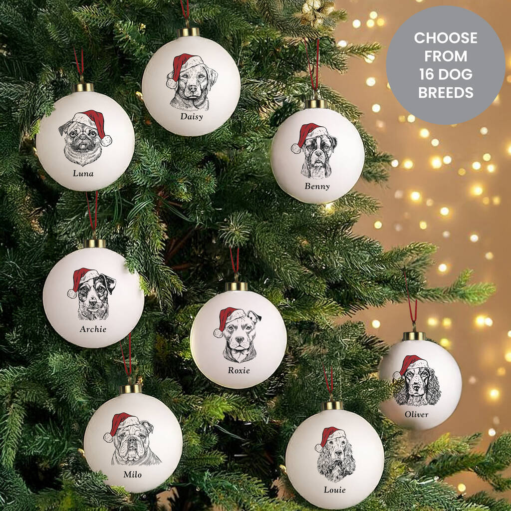 Personalised Dog Breed Christmas Bauble - main product image