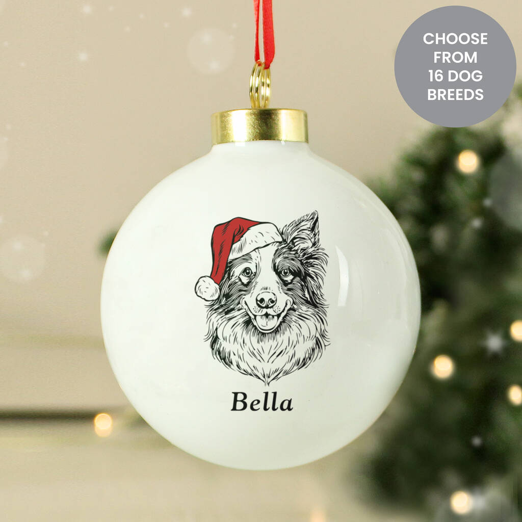 Personalised Dog Breed Christmas Bauble - detail view