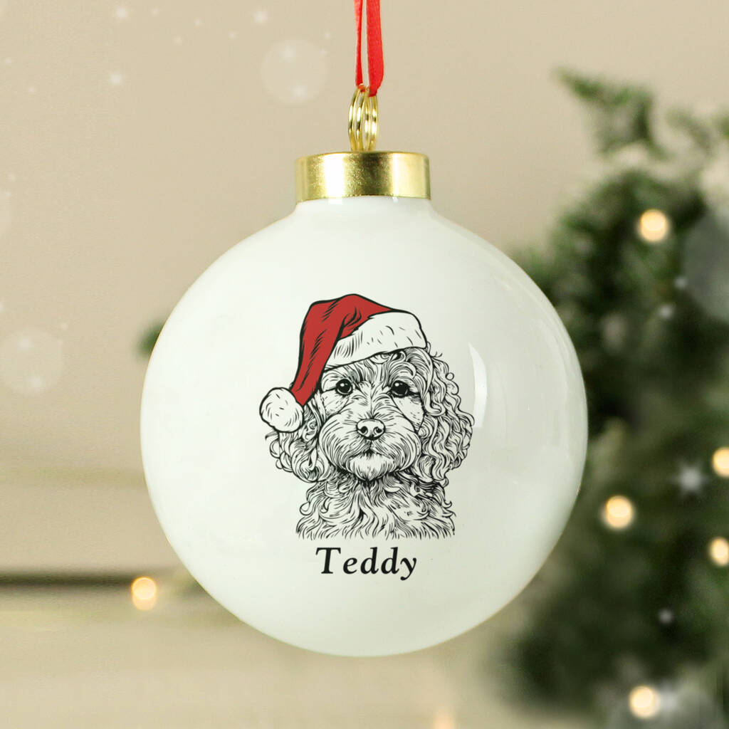 Personalised Dog Breed Christmas Bauble - alternative angle