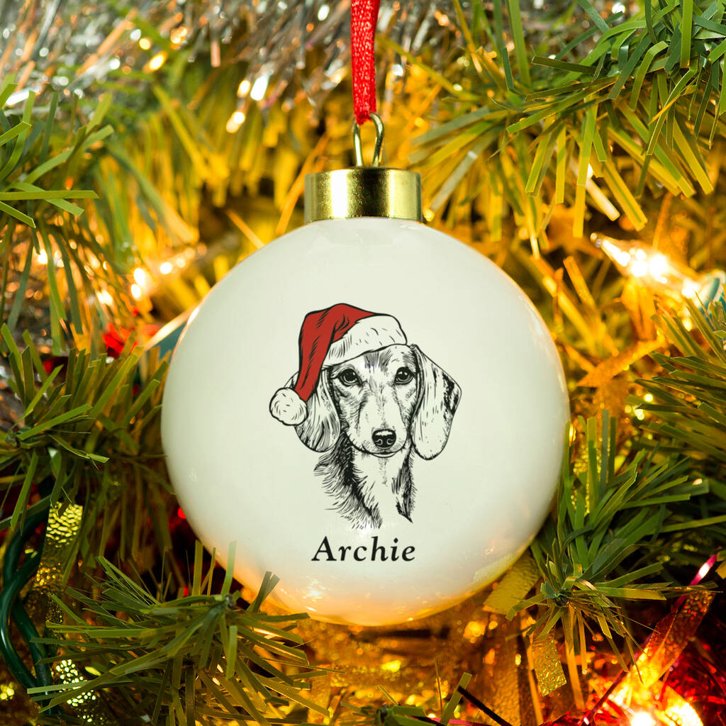 Personalised Dog Breed Christmas Bauble - lifestyle shot