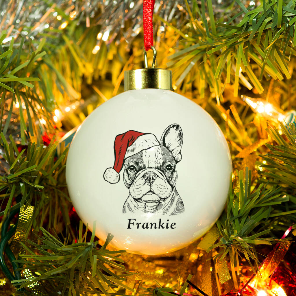 Personalised Dog Breed Christmas Bauble - product in use