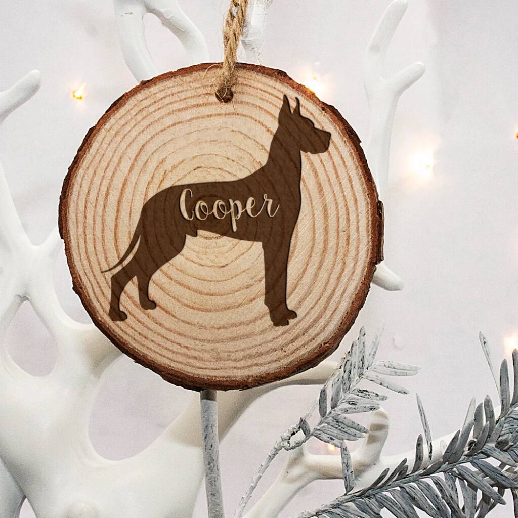 Personalised Dog Silhouette Christmas Tree Decoration - alternative angle
