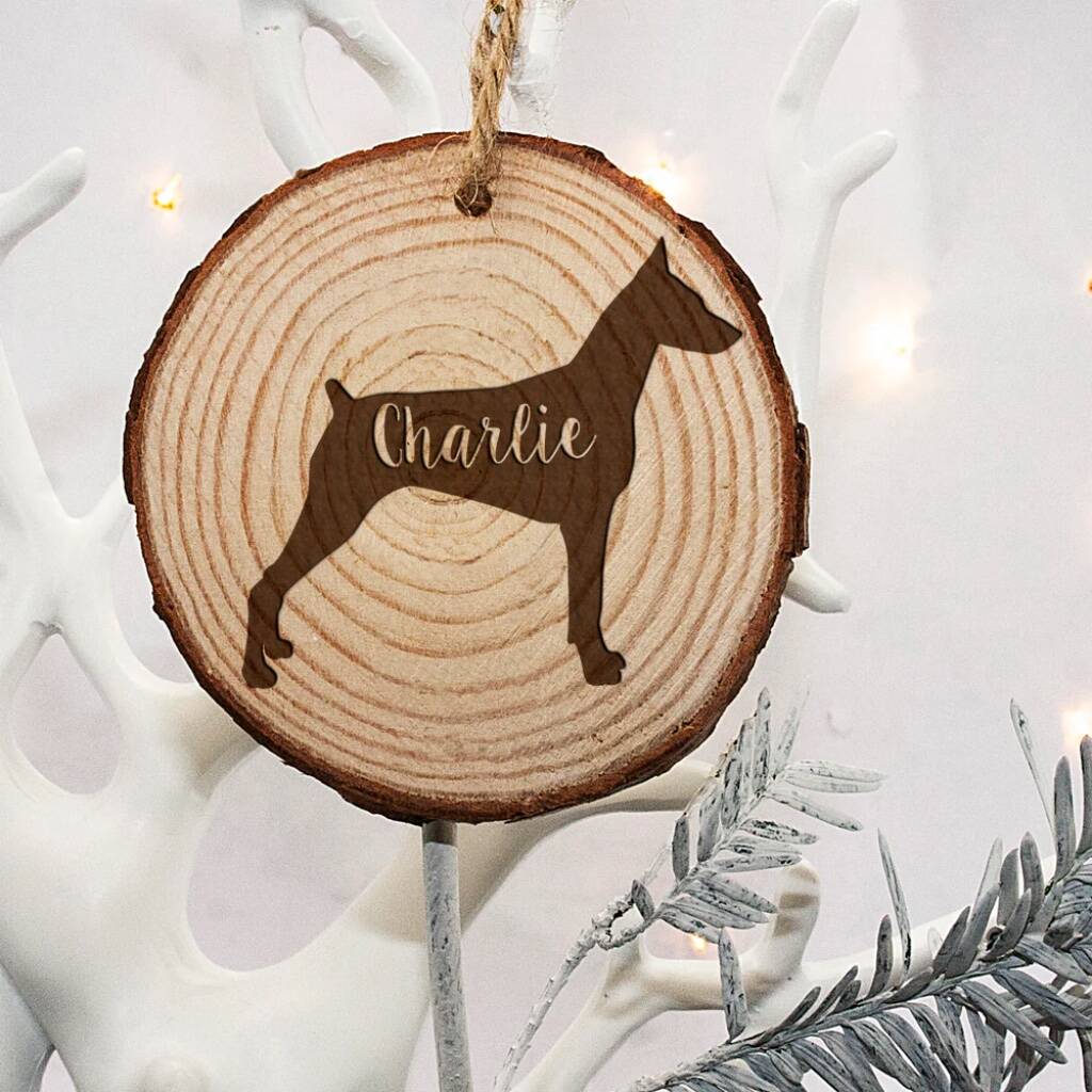 Personalised Dog Silhouette Christmas Tree Decoration - lifestyle shot