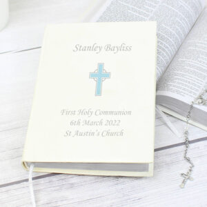 Personalised Eco Friendly Blue Cross Holy Bible - main product image