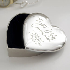 Personalised First Holy Communion Heart Trinket Box - main product image