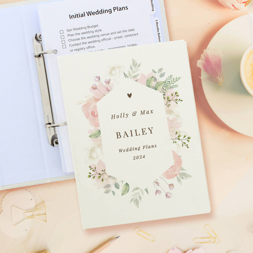 Personalised Floral Wedding Planner - alternative angle
