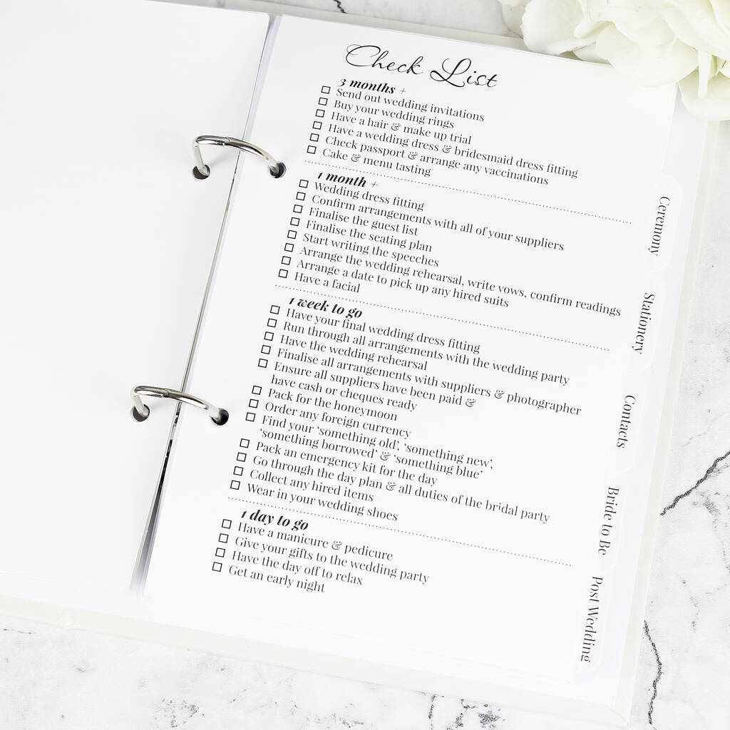 Personalised Floral Wedding Planner - product in use